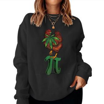 Chicken Pot Pie Pi Leaf Stoner 420 Weed Marijuana Women Sweatshirt - Seseable