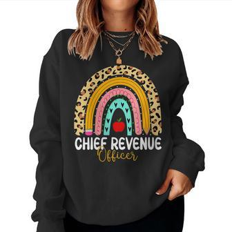 Chief Revenue Officer Leopard Rainbow Finance Back Work Women Sweatshirt | Mazezy