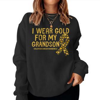 Childhood Cancer Awareness Month Ribbon Grandson Grandma Women Sweatshirt | Mazezy