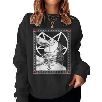 Choke Me Satan Unholy Nun Naughty Sexy Christmas Women Sweatshirt - Monsterry UK