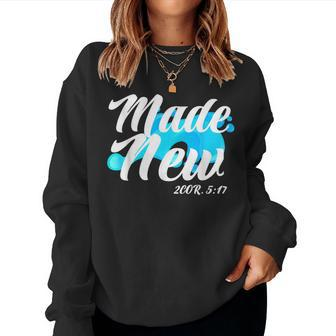 Christian Baptism Adult Christian Bible Verse Made New Women Sweatshirt | Mazezy