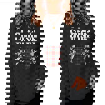 Christie Clan Scottish Name Coat Of Arms Tartan Women Sweatshirt | Mazezy