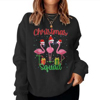 Christmas Squad Holiday Flamingo Matching Christmas Women Sweatshirt | Mazezy
