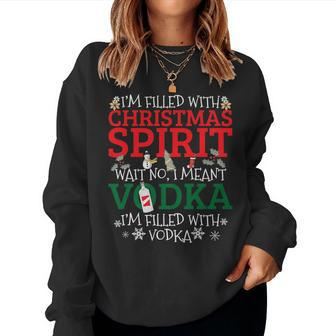 Christmas Vodka Drinking Alcohol Women Sweatshirt | Mazezy CA