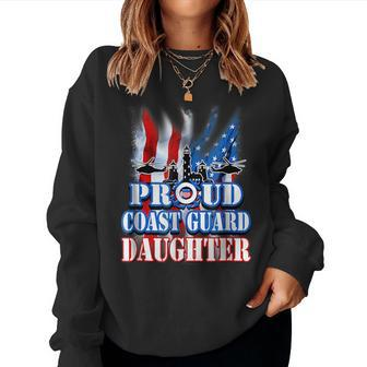 Coast Guard Daughter Usa Flag Military Women For Daughter Women Sweatshirt | Mazezy