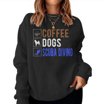 Coffee Dogs Scuba Diving Women Sweatshirt | Mazezy