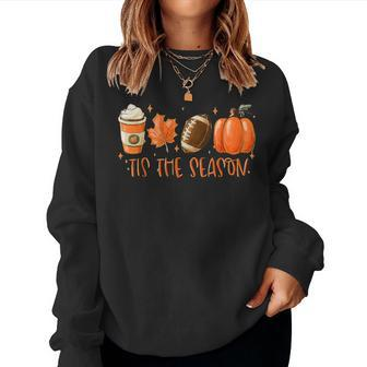 Coffee Fall Football Pumpkin And Halloween Spooky Season Women Sweatshirt | Mazezy