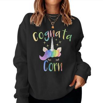 Cognatacorn Italian Sister In Law Unicorn Women Sweatshirt | Mazezy