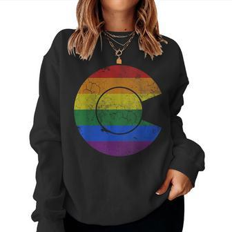 Colorado Lgbtq Rainbow Flag Gay Lesbian Bi Trans Queer Women Sweatshirt | Mazezy