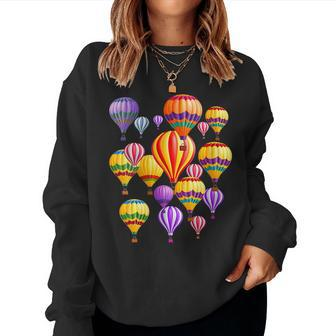 Colorful Hot Air Balloons Women Sweatshirt - Seseable