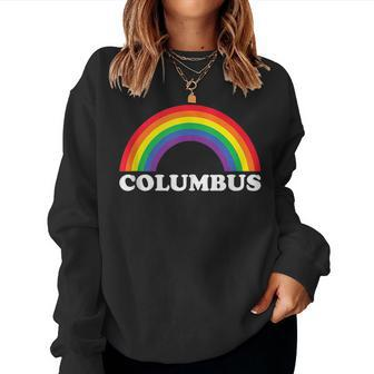 Columbus Rainbow Lgbtq Gay Pride Lesbians Queer Women Sweatshirt | Mazezy