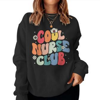 Cool Nurse Club Registered Nurse Nursing Students Groovy Women Sweatshirt - Seseable