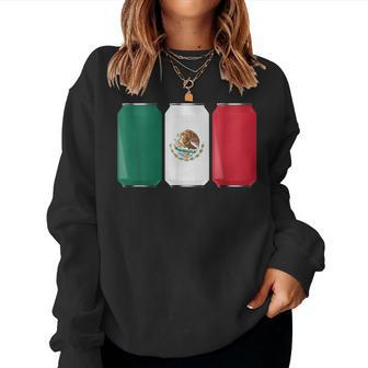 Cool Patriotic Beer Cans Mexico W Mexican Flag Patriotic Women Sweatshirt | Mazezy