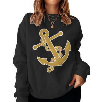 Cool Retro Fisherman Sailors Ship Anchor Men Women T Women Sweatshirt | Mazezy