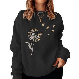 Corgi Dandelion Corgis Lover Corgi Owner Distressed Women Sweatshirt | Mazezy
