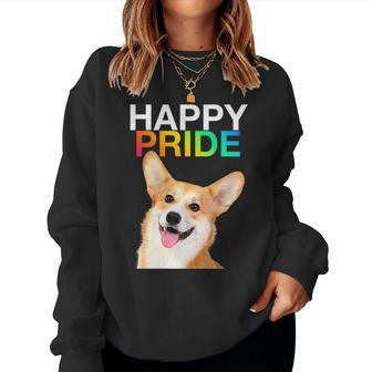 Corgi Dog Puppy Pup Gay Pride Lgbtq Rainbow Queer Lesbian Women Sweatshirt | Mazezy
