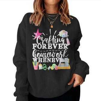 Crafting Sewing Quilting Paint Draw Crocheting Artists Women Sweatshirt | Mazezy UK