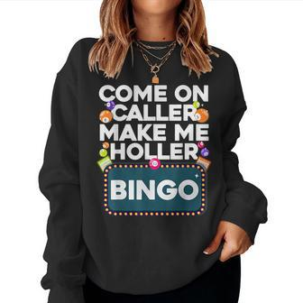 Cute Bingo Design For Men Women Casino Game Bingo Lovers Women Crewneck Graphic Sweatshirt - Seseable