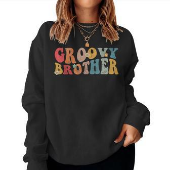 Cute Groovy Brother Colorful Birthday Matching Family Women Sweatshirt - Thegiftio UK