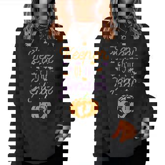 Cute Keeper Of Gender Fall Gender Reveal For Halloween Halloween Women Sweatshirt | Mazezy