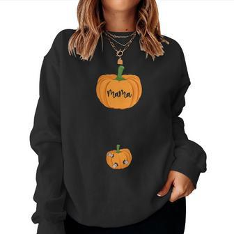 Cute Mama Pumpkin Baby Pumpkin Thanksgiving Pregnancy Outfit Women Sweatshirt | Mazezy