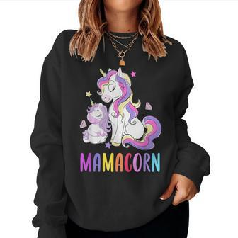 Cute Mamacorn Unicorn 2021 Rainbow Colors Women Sweatshirt - Seseable