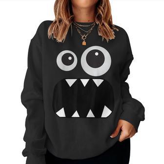 Cute Monster Face Men's Women's Costume Halloween Women Sweatshirt - Monsterry DE