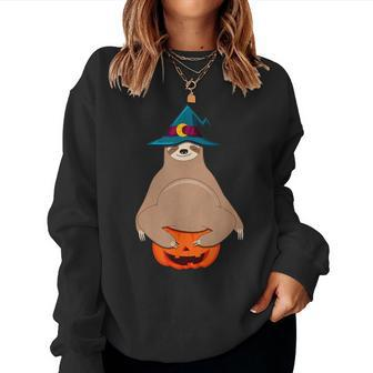 Cute Sloth Halloween Funny Halloween Sloth Gift Women Crewneck Graphic Sweatshirt - Thegiftio UK