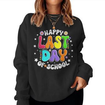 Cute Teacher Appreciation Happy Last Day Of School Teacher Women Crewneck Graphic Sweatshirt - Seseable