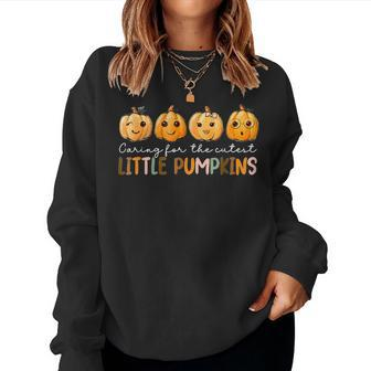Cutest Pumpkins Mother Baby Nurse Fall Nicu Nurse Halloween Women Sweatshirt - Monsterry DE