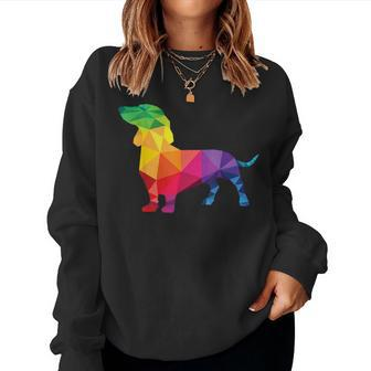 Dachshund Gay Pride Lgbt Rainbow Flag Dog Lovers Lgbtq Women Sweatshirt | Mazezy