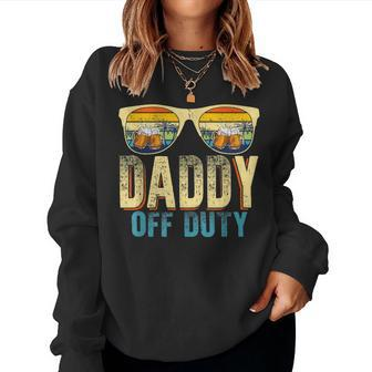 Daddy Off Duty Sunglasses Beer Sunset Dad Bod Summer Beach Beer Sweatshirt | Mazezy