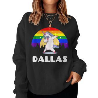 Dallas Texas - Lgbtq Gay Pride Rainbow Women Sweatshirt | Mazezy