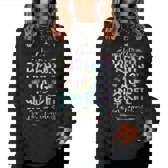 Dear Parents Tag Youre It Love Teachers Last Day Of School Women Crewneck Graphic Sweatshirt - Thegiftio UK
