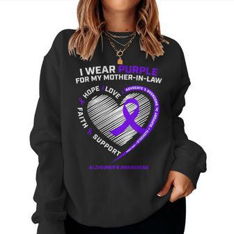 Dementia Mother In Law Purple Mom Alzheimers Awareness Women Sweatshirt | Mazezy