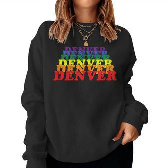 Denver City Gay Pride Rainbow Word Sweatshirt | Mazezy