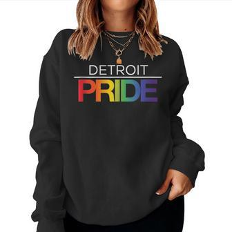 Detroit Pride Lgbtq Rainbow Women Sweatshirt | Mazezy
