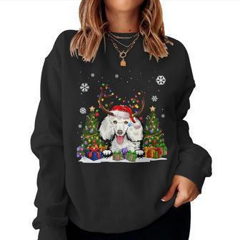Dog Lovers Cute Poodle Santa Hat Ugly Christmas Sweater Women Sweatshirt - Monsterry UK
