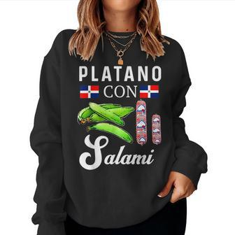 Dominicana Flag Rd Dominican Republic Food Mangu Plantain Women Crewneck Graphic Sweatshirt - Seseable