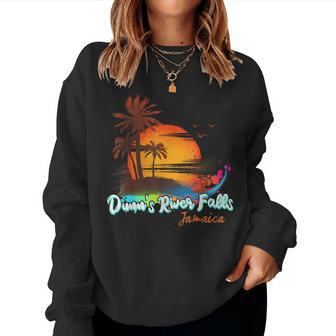 Dunn's River Falls Summer Vacation Palm Trees Sunset Men Women Sweatshirt | Mazezy