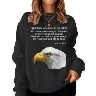 Eagle Bible Verse Isaiah 40 31 Christian Women Sweatshirt | Mazezy