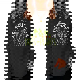 Easily Distracted By Dogs And Plants Gardening Garden Women Sweatshirt | Mazezy