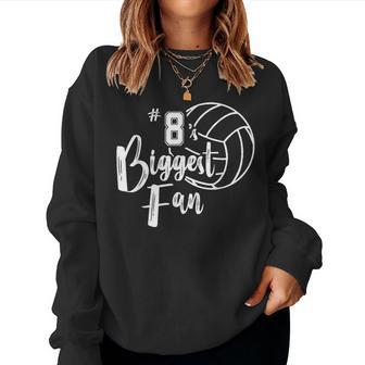 Eight 8'S Biggest Fan Volleyball Mom Volleyball Dad Women Sweatshirt | Mazezy