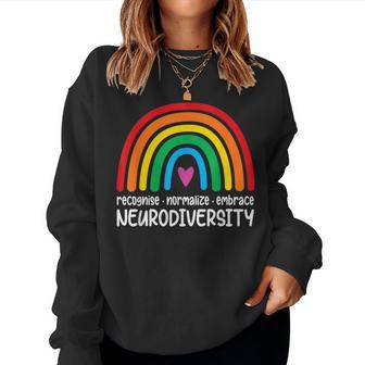 Embrace Neurodiversity Rainbow Autism Awareness Women Sweatshirt - Monsterry UK