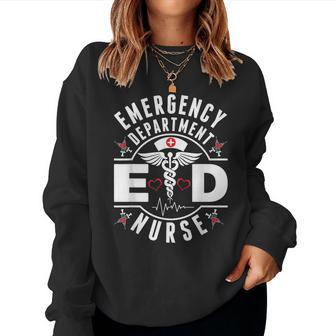 Emergency Department Ed Nurse Er Nurses Nursing Women Sweatshirt - Monsterry UK