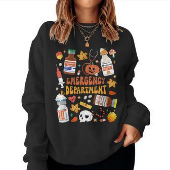 Emergency Department Er Nurse Halloween Spooky Season Women Sweatshirt - Monsterry