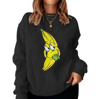 Emojibashful Banana Women Sweatshirt | Mazezy