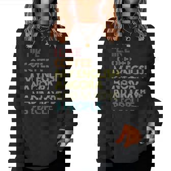 English Angora Rabbit Owner Coffee Lover Vintage Retro Women Sweatshirt | Mazezy