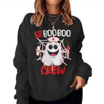 Er Boo Boo Crew Cute Ghost Nurse Halloween Costume Nursing Women Sweatshirt - Monsterry UK