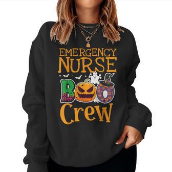 Er Nurse Boo Crew Emergency Room Nurse Halloween Party Women Sweatshirt | Mazezy